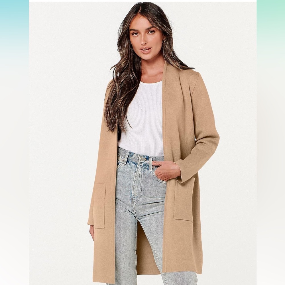 Camel Cardigan Sweater, worn once